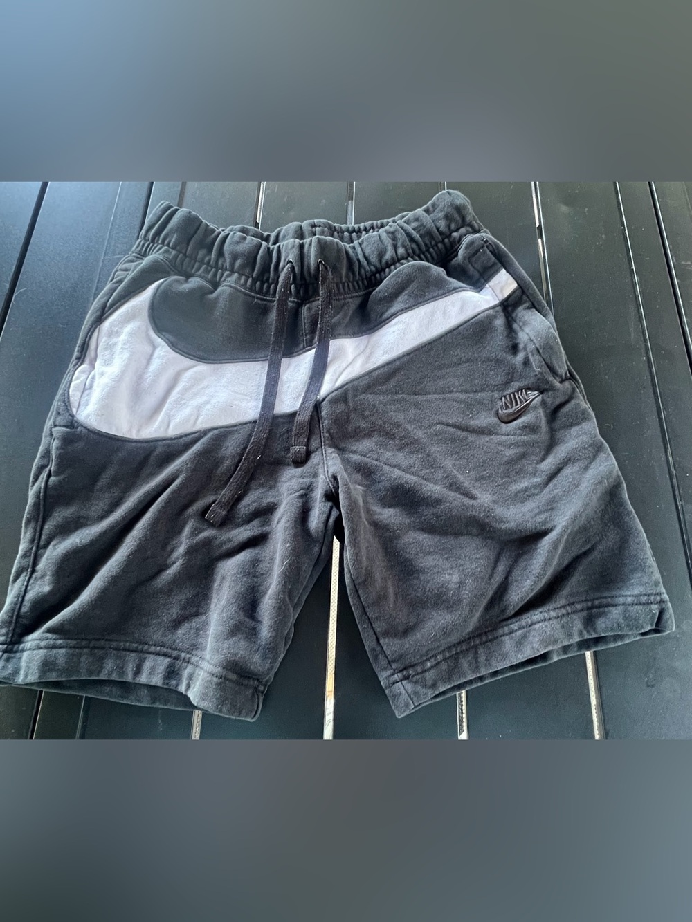 Nike Big Swoosh Gray French Terry Shorts Size M